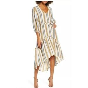 Faithfull The Brand Dress Womens 6 Matilda Striped Peasant Boho Cottagecore NWT